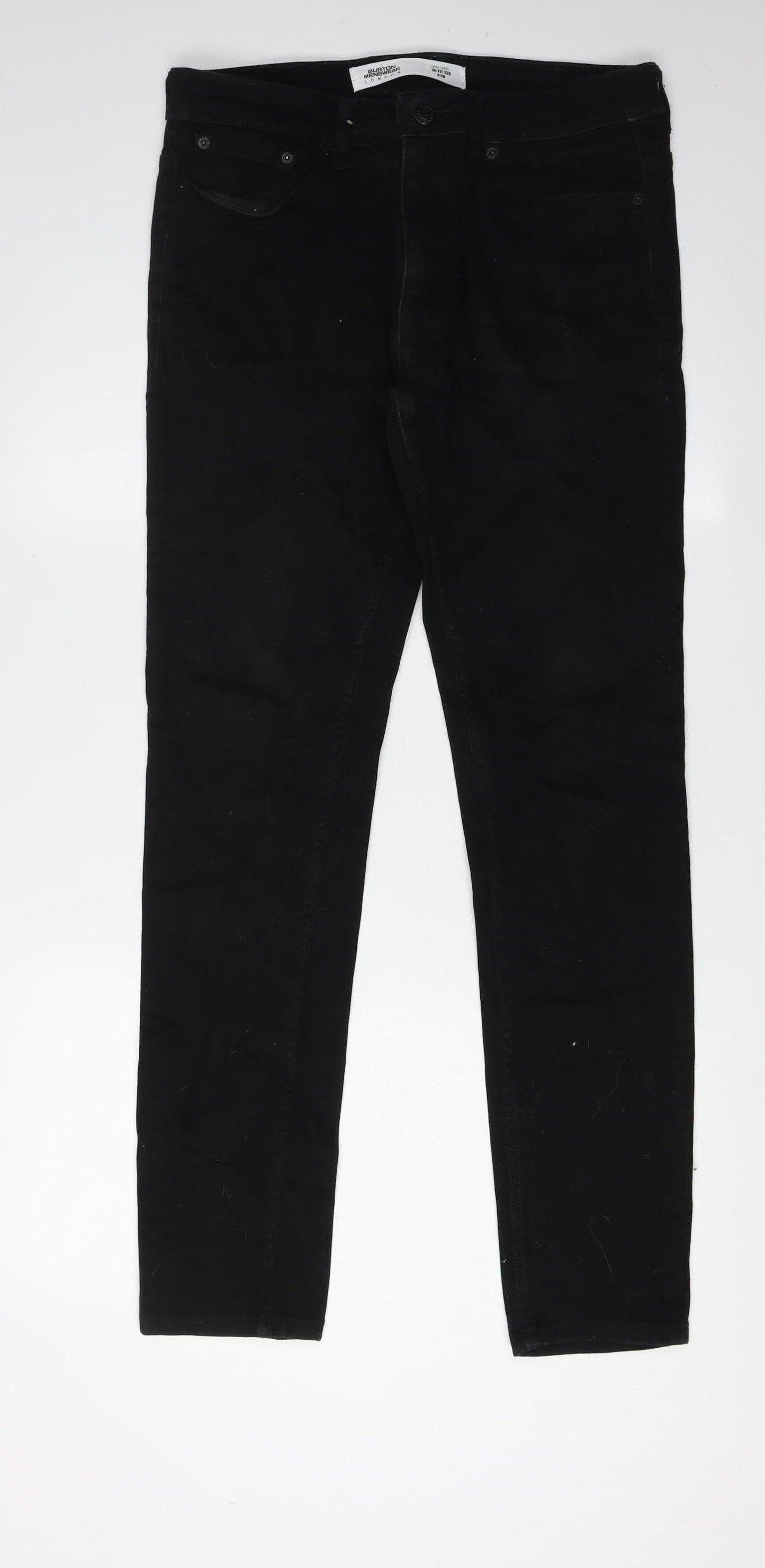 Burton Menswear Super Skinny Black Jeans, Mens 32