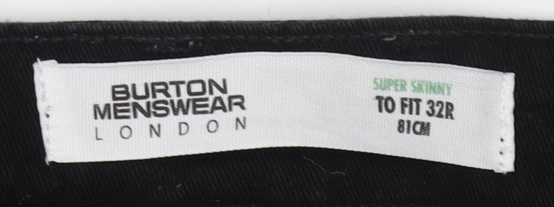 Burton Menswear Super Skinny Black Jeans, Mens 32