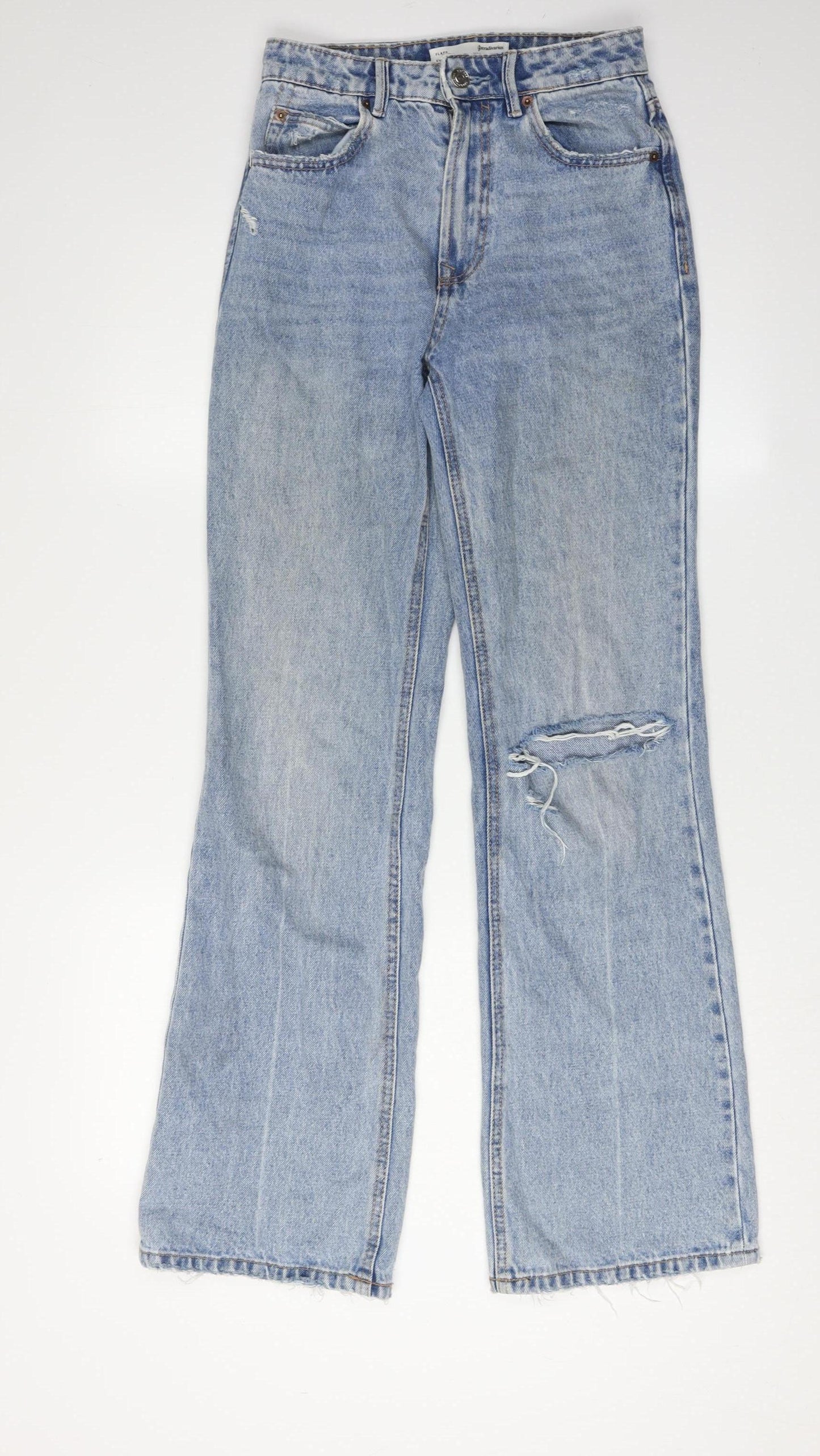 Womens UK Size 6 Stradivarius  Flared Blue Jeans