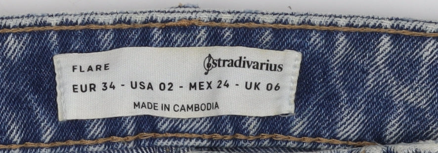 Womens UK Size 6 Stradivarius  Flared Blue Jeans