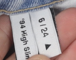 Abrand Women's Slim High-Rise Blue Jeans - Size 6