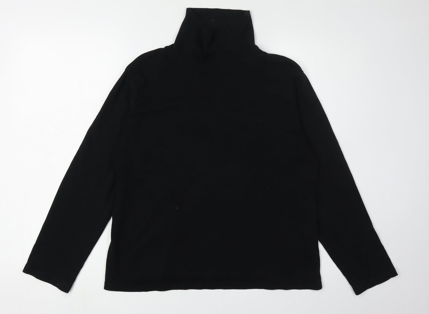 Isle Women's Black Roll Neck Long Sleeve T-Shirt Size 14
