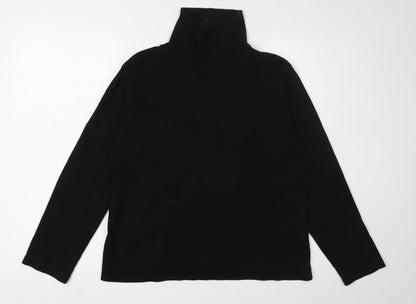 Isle Women's Black Roll Neck Long Sleeve T-Shirt Size 14