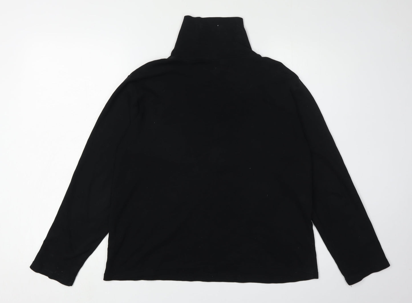 Isle Women's Black Roll Neck Long Sleeve T-Shirt Size 14