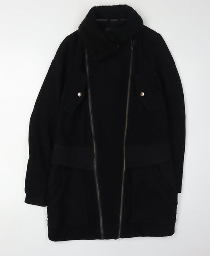 Womens UK Size 8 Warehouse Black Overcoat