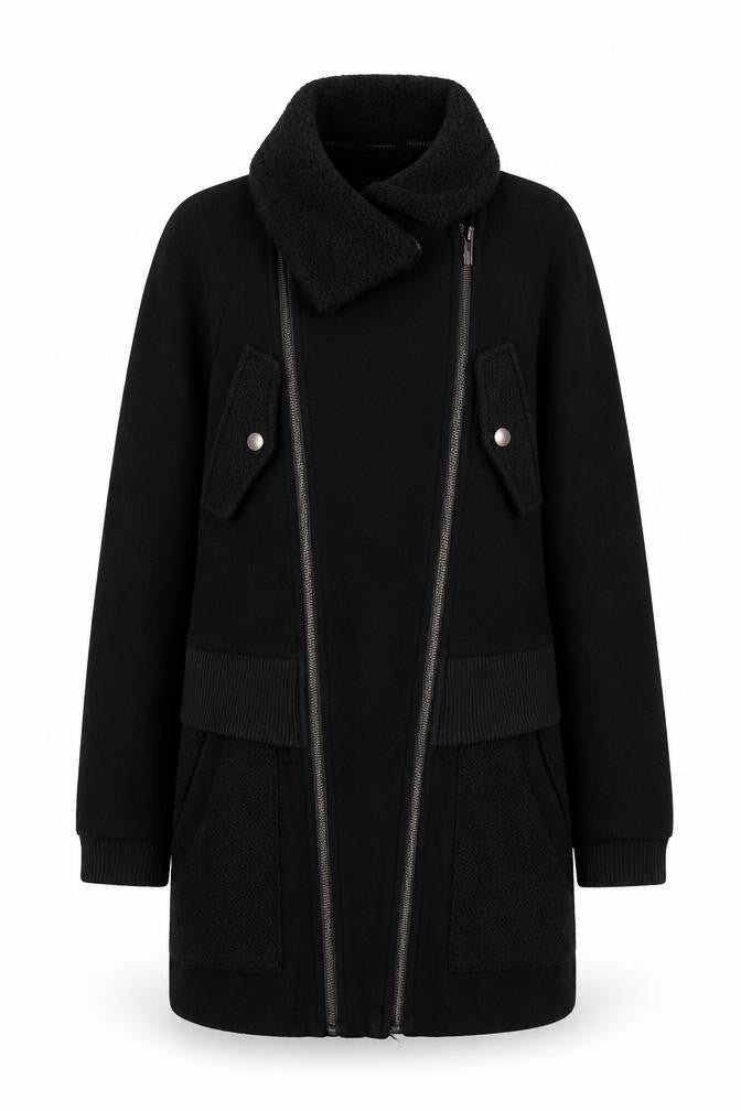Womens UK Size 8 Warehouse Black Overcoat