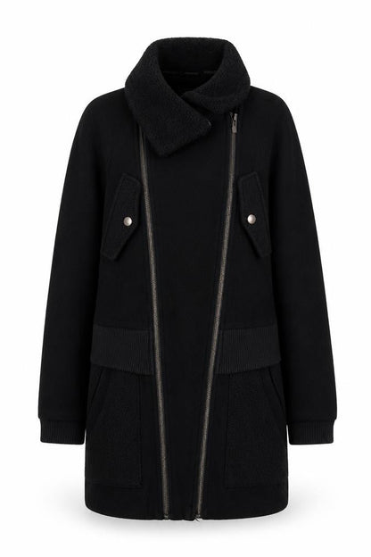 Womens UK Size 8 Warehouse Black Overcoat