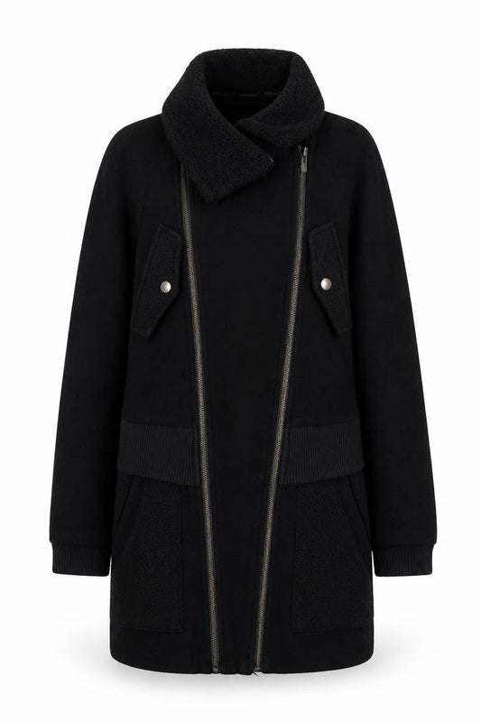 Womens UK Size 8 Warehouse Black Overcoat
