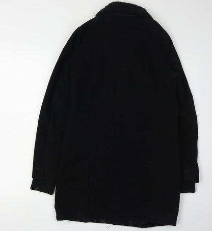 Womens UK Size 8 Warehouse Black Overcoat