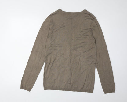 Esprit Brown V-Neck Cardigan Unisex Adults L