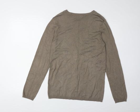 Esprit Brown V-Neck Cardigan Unisex Adults L