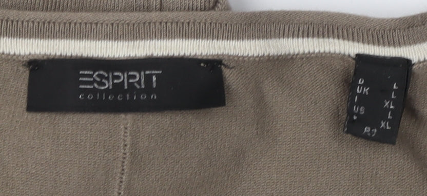 Esprit Brown V-Neck Cardigan Unisex Adults L