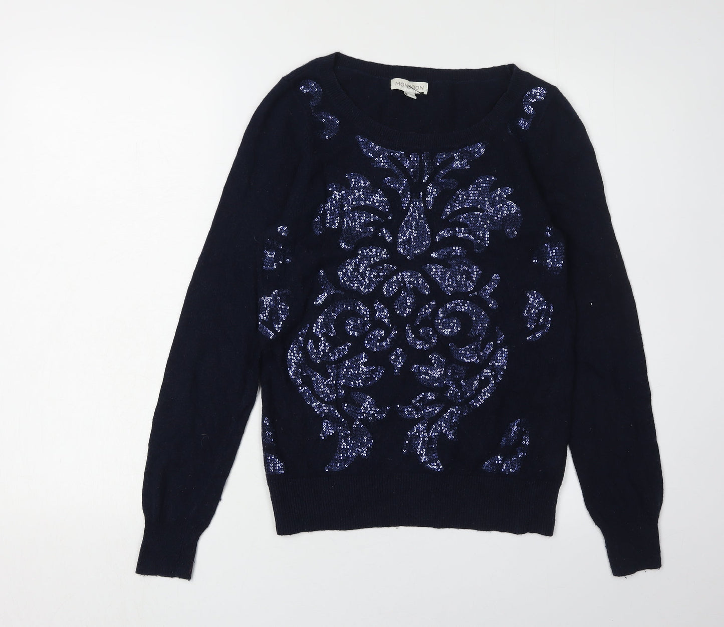 Womens UK Size S Monsoon Black Pullover Jumper