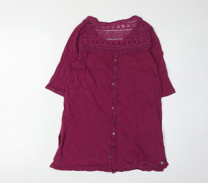 Womens UK Size 8 FatFace Purple Tunic Blouse