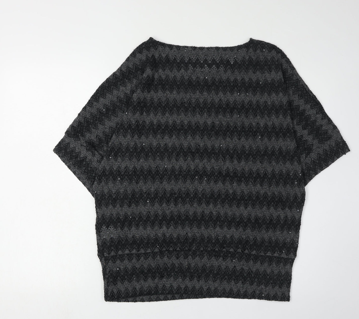 Epilogue Women's Black Geometric Pullover Jumper, Size 12