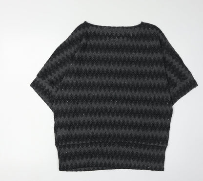 Epilogue Women's Black Geometric Pullover Jumper, Size 12