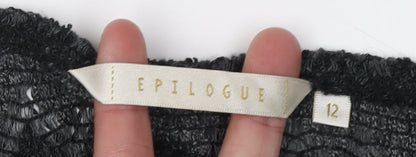 Epilogue Women's Black Geometric Pullover Jumper, Size 12