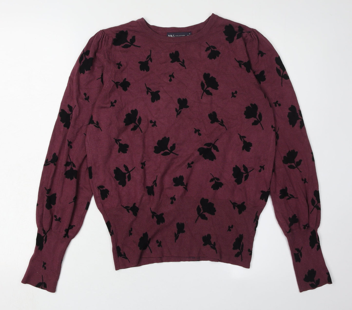 Womens UK Size 12 Marks and Spencer Purple Pullover Jumper