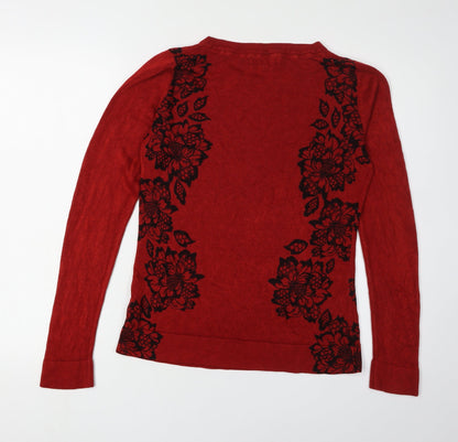 Womens UK Size 14 Marks and Spencer Red Pullover Jumper