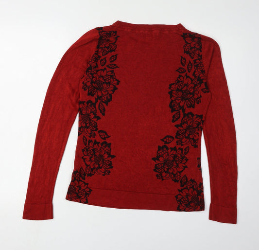 Womens UK Size 14 Marks and Spencer Red Pullover Jumper