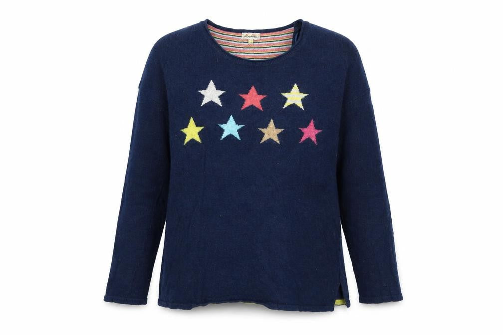 Womens UK Size M Heyton Blue Pullover Jumper
