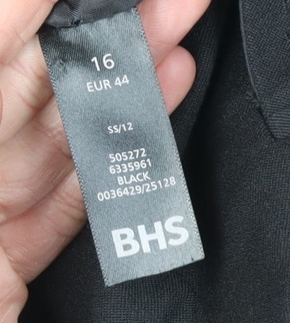 BHS Women's Black Blazer, Size 16, Workwear, Lined