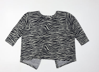 Madam Rage Women's Black Animal Print Cardigan Size 10