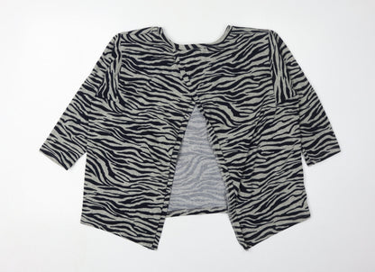 Madam Rage Women's Black Animal Print Cardigan Size 10