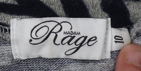 Madam Rage Women's Black Animal Print Cardigan Size 10