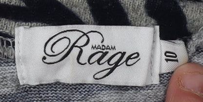 Madam Rage Women's Black Animal Print Cardigan Size 10