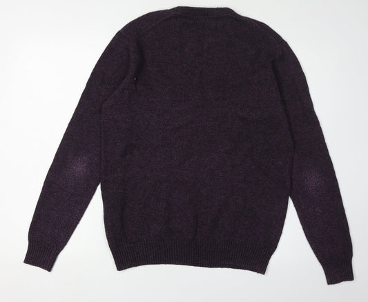 Debenhams Men's Purple S Pullover Jumper Wool Blend