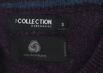 Debenhams Men's Purple S Pullover Jumper Wool Blend