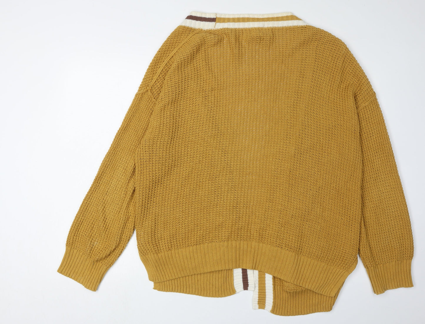 Universal Thread Women's Brown Cardigan M Waffle-Knit