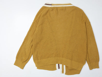 Universal Thread Women's Brown Cardigan M Waffle-Knit