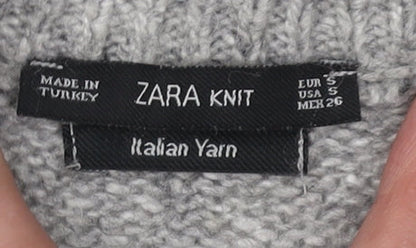 Womens UK Size 8 Zara Grey Pullover Jumper