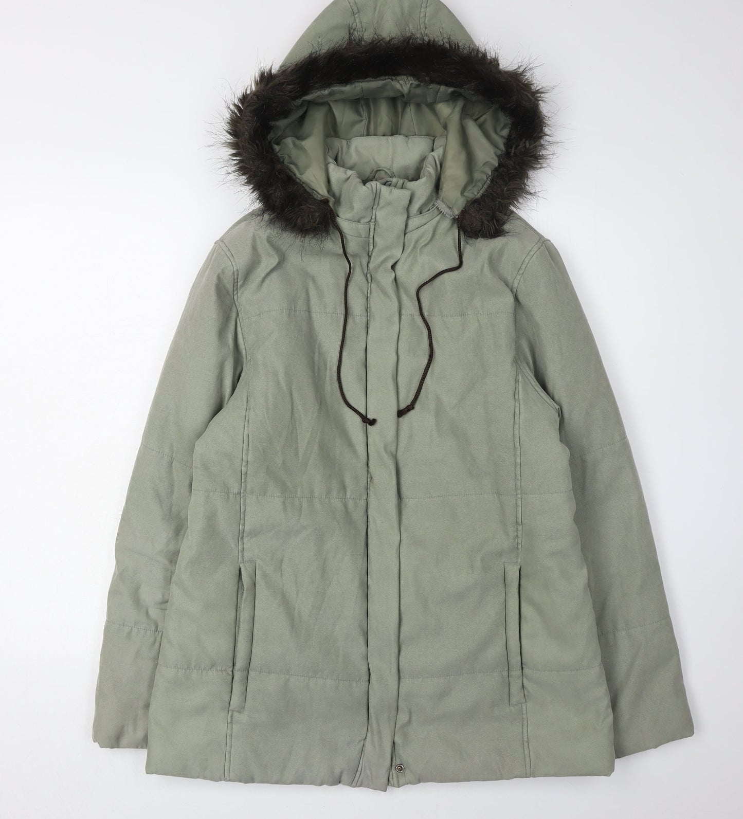 Womens UK Size 12 Debenhams Green Parka Coat