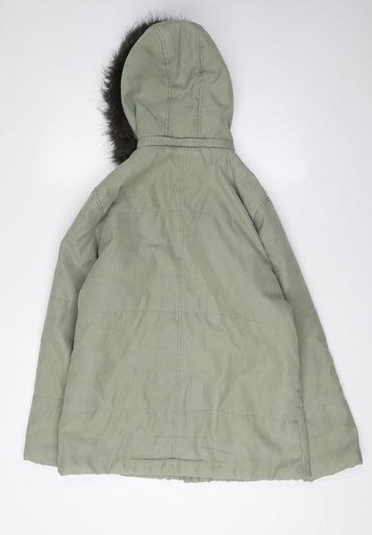 Womens UK Size 12 Debenhams Green Parka Coat