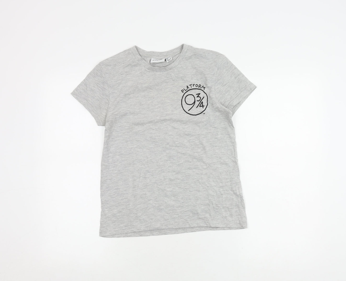 Womens UK Size 8 Harry Potter Grey Basic T-Shirt