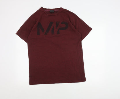 MP Men’s Red Logo T-Shirt, Size L, Solid Short Sleeve