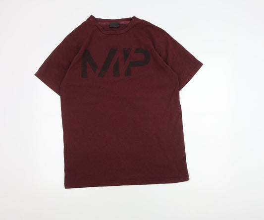 MP Men’s Red Logo T-Shirt, Size L, Solid Short Sleeve