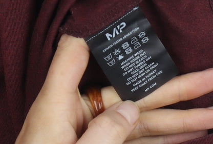 MP Men’s Red Logo T-Shirt, Size L, Solid Short Sleeve