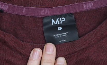 MP Men’s Red Logo T-Shirt, Size L, Solid Short Sleeve