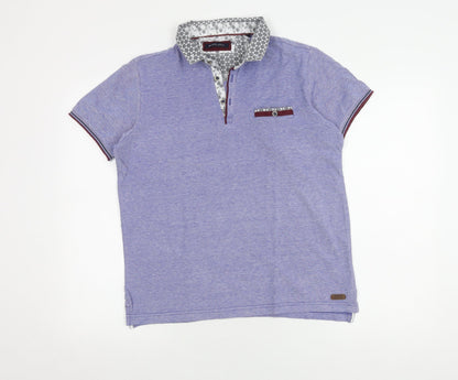 Brave Soul Men's Blue Polo Shirt - M