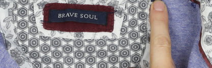 Brave Soul Men's Blue Polo Shirt - M