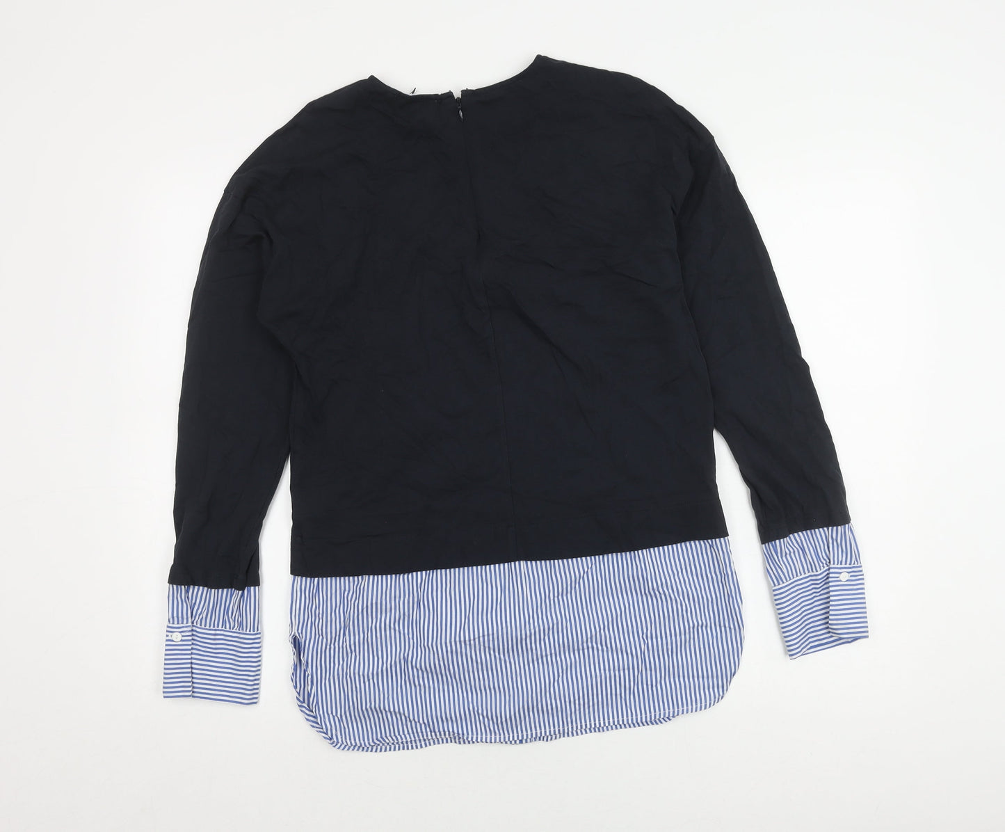 Womens UK Size 10 Warehouse Black Basic Button-Up