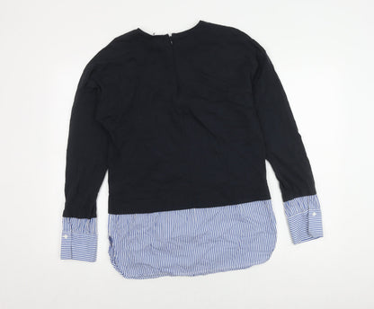 Womens UK Size 10 Warehouse Black Basic Button-Up