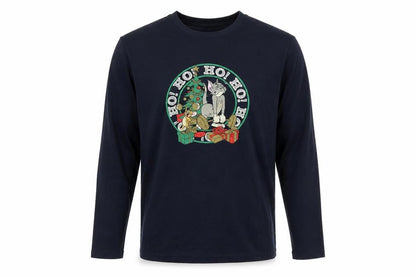 Men's Blue Tom & Jerry Christmas T-Shirt, Size L