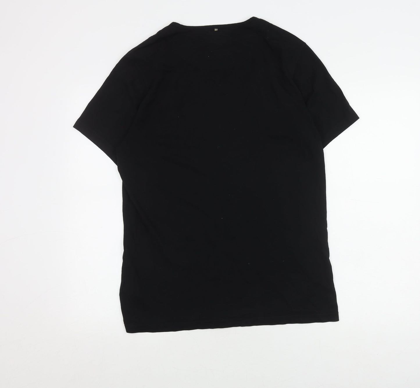 Pretty Green Men's Black Graphic Print Cotton T-Shirt