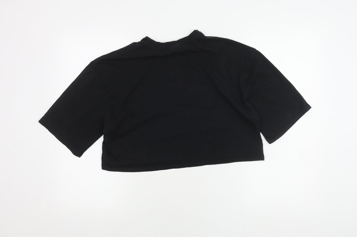 Womens UK Size M IVY PARK Black Cropped T-Shirt