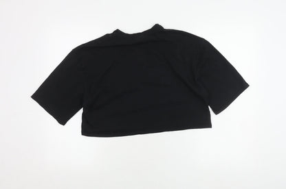 Womens UK Size M IVY PARK Black Cropped T-Shirt